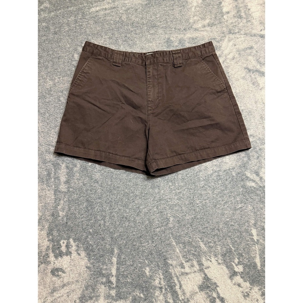 Calvin Klein Jeans Womens Black Chino Shorts Size 16 Cotton Casual Solid Pockets